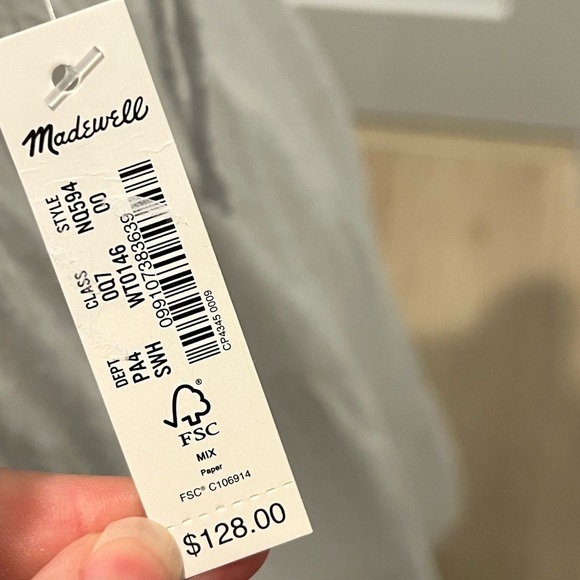 Madewell Tie Back Flutter Sleeve Tiered Midi Dress White Cottagecore 00 NEW - Picture 10 of 12